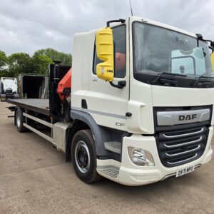 DAF CF410 4X2 FLATBED WITH PALFINGER PK26002EH CRANE